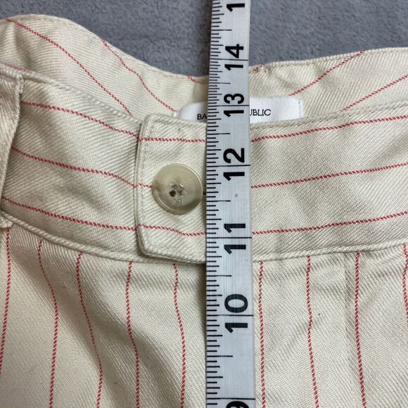 Banana Republic Outlet Wide Leg Trouser Jeans Womens 6 Ivory Pink Stripe Hi Rise - Picture 7 of 8